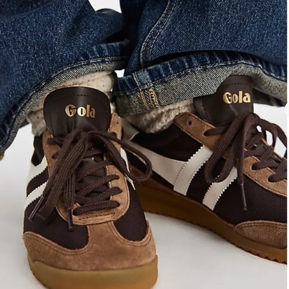 Gola Shoes - Gola Brown White Tan Classic Sneakers